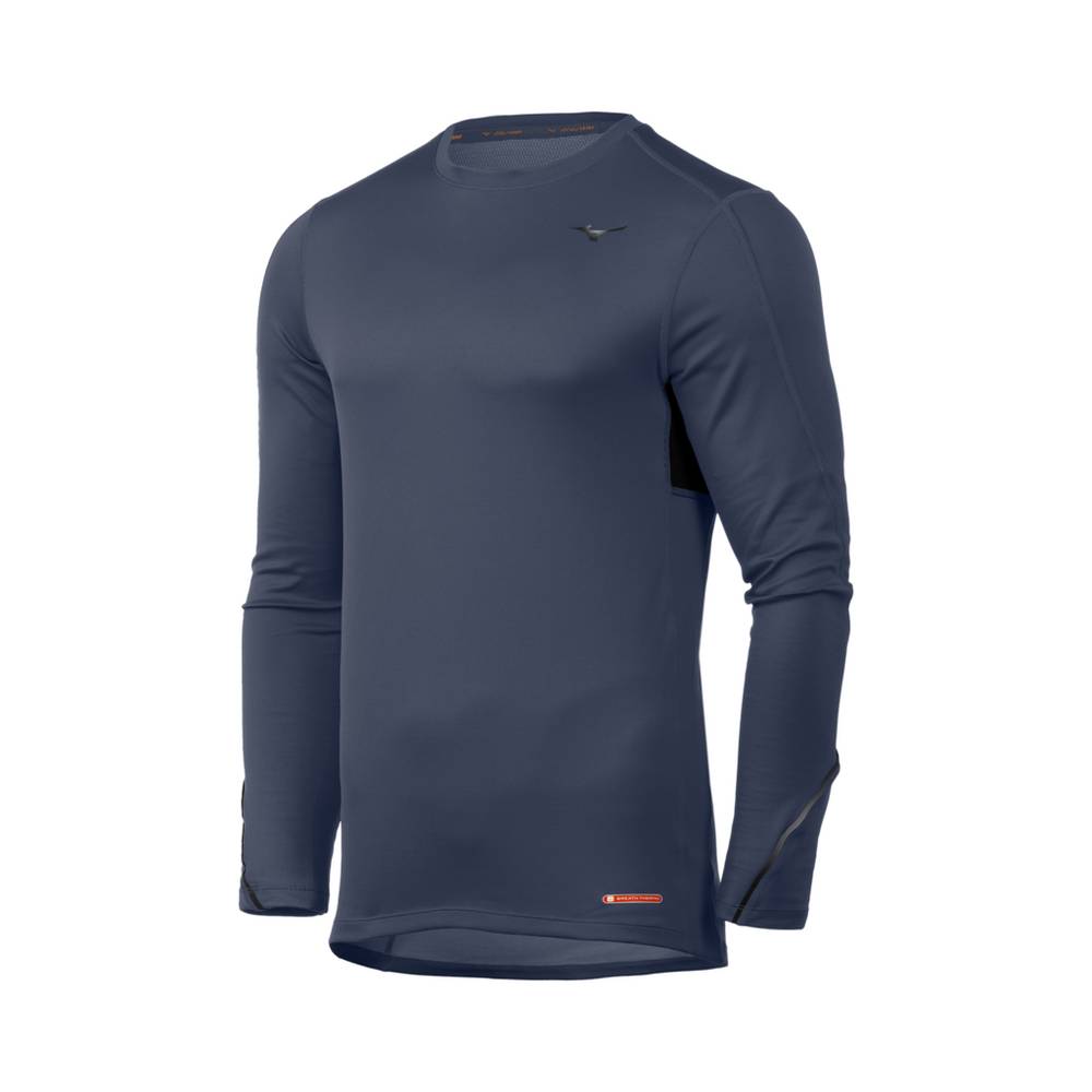 Base Layer Mizuno Breath Thermo® Long Sleeve Uomo - Indaco/Nere - 52897-UOYP